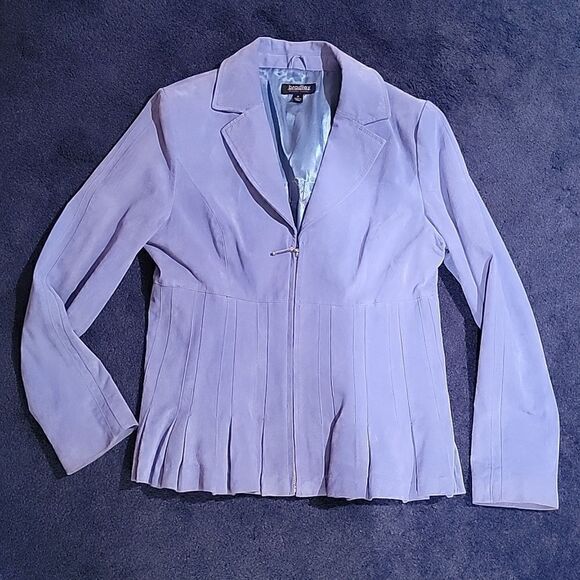 Bradley periwinkle blue suede jacket - Picture 1 of 11